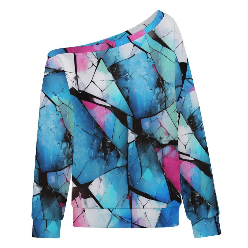 Mystical Mosaic - Women's Off-shoulder Long Sleeve Sweatshirt