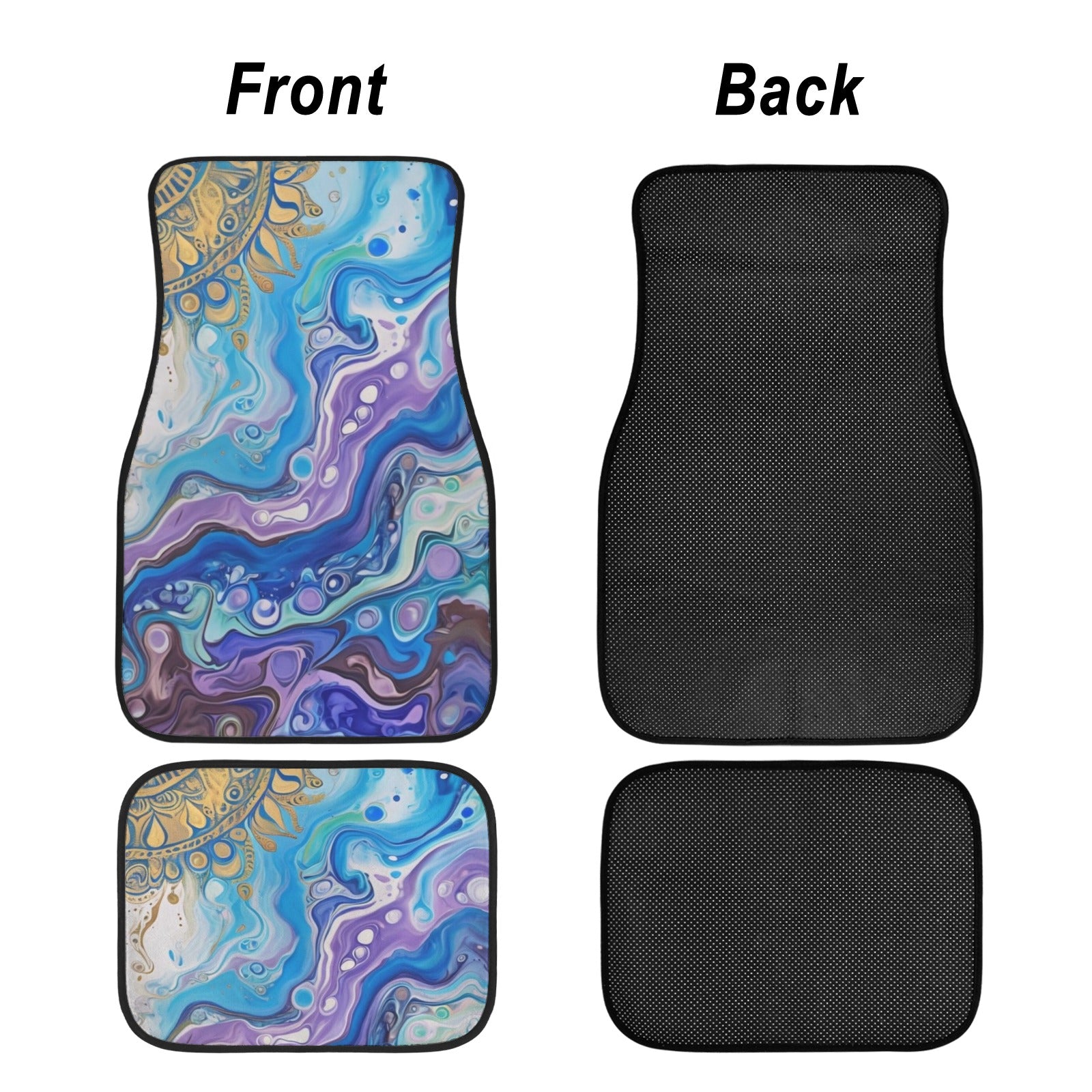 Mandala Sun 4-Piece Car Floor Mats