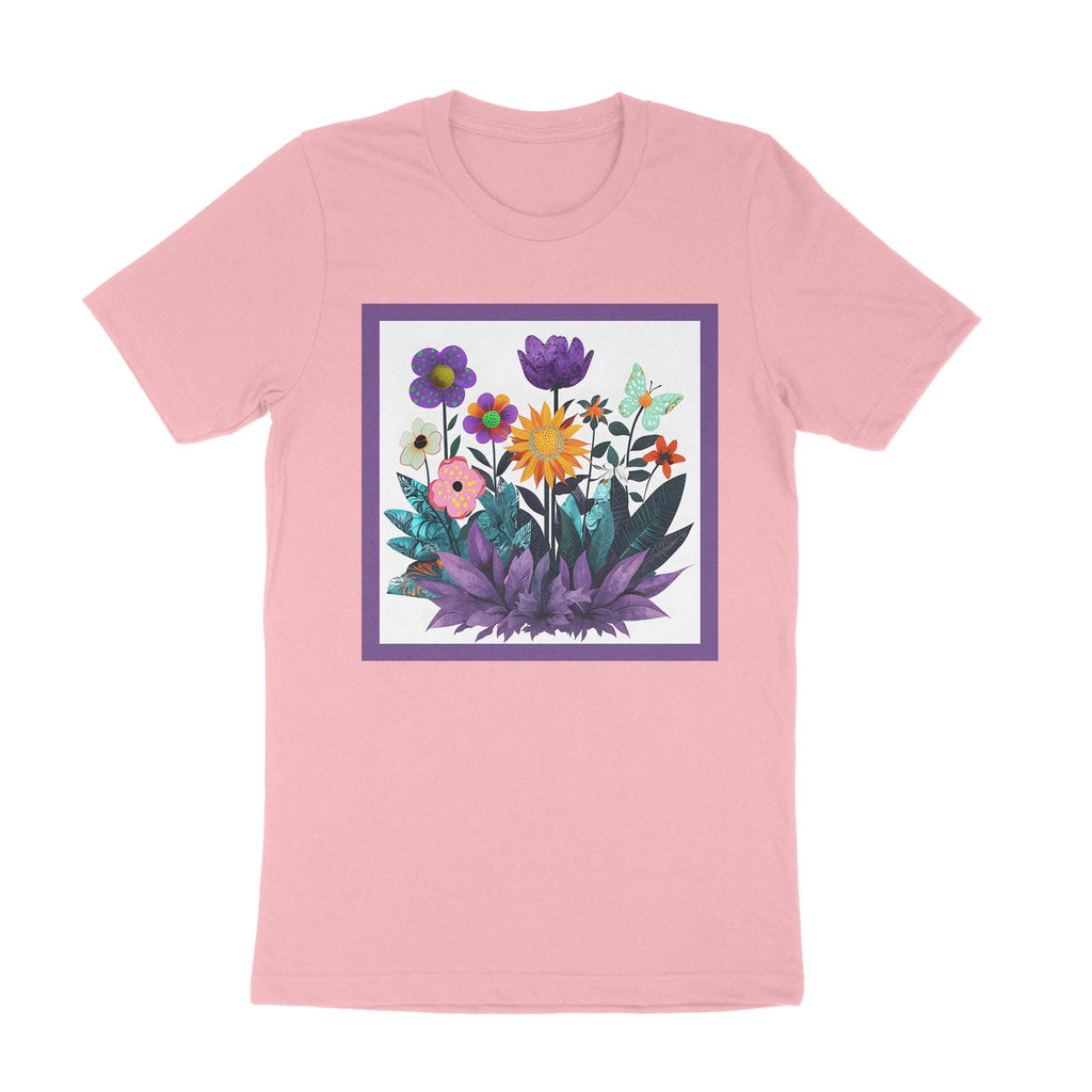 Abstract Purple Garden T-Shirt – DTFx Floral Print