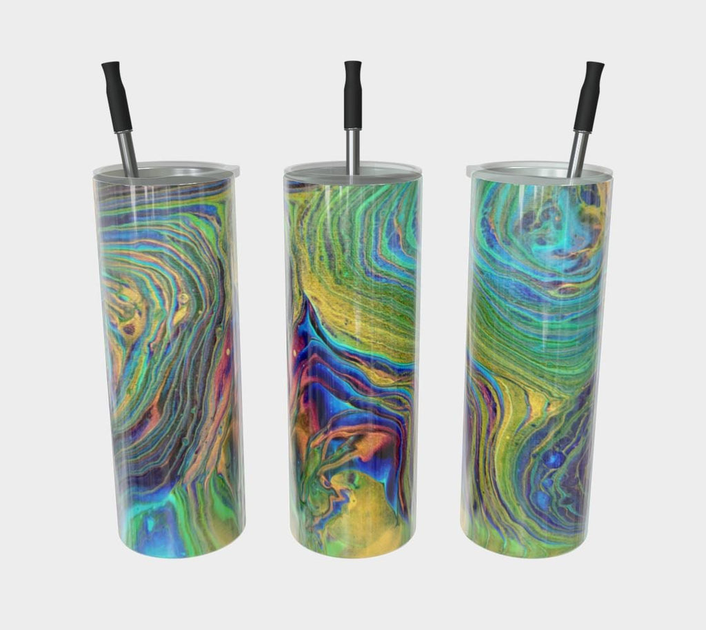 Peacock Swirl Stainless Steel Tumbler