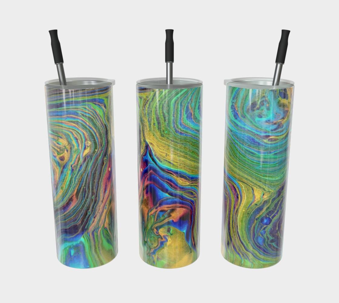Peacock Swirl Stainless Steel Tumbler