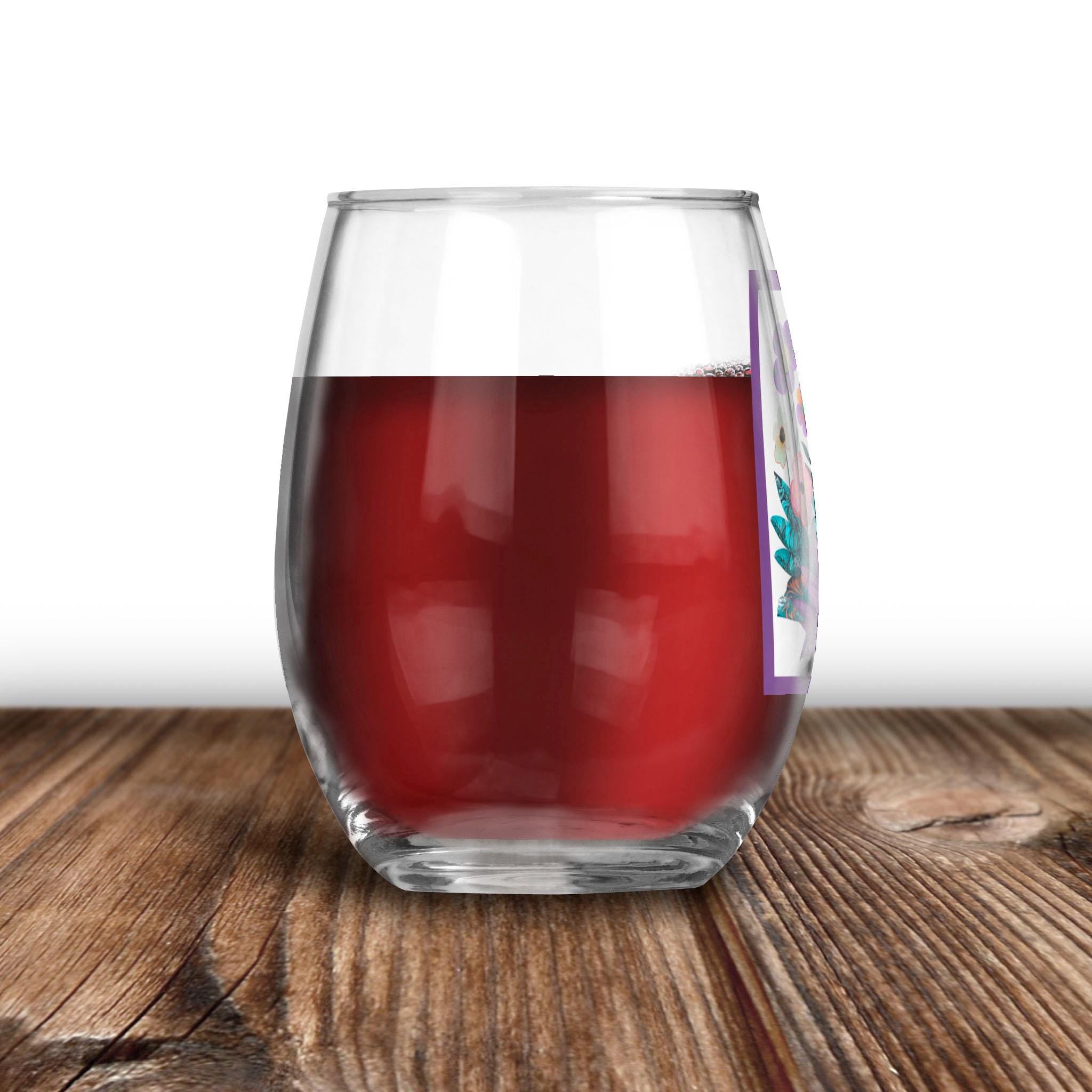 Abstract Purple Garden - Wine Glass