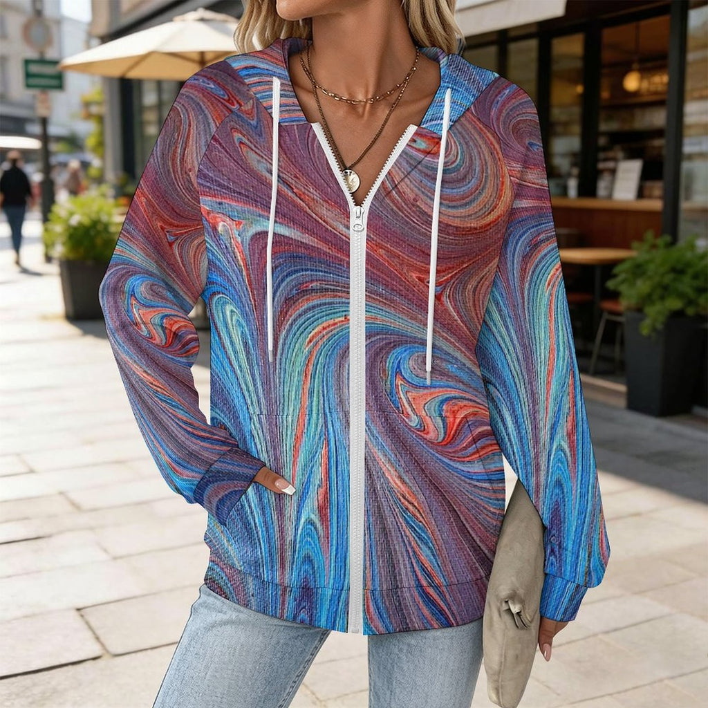Superhero - Women's Full-zip Hoodie with Drawstring