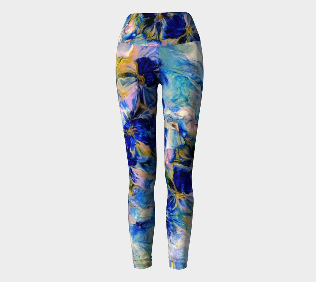 Royal Blue Garden - Yoga Leggings