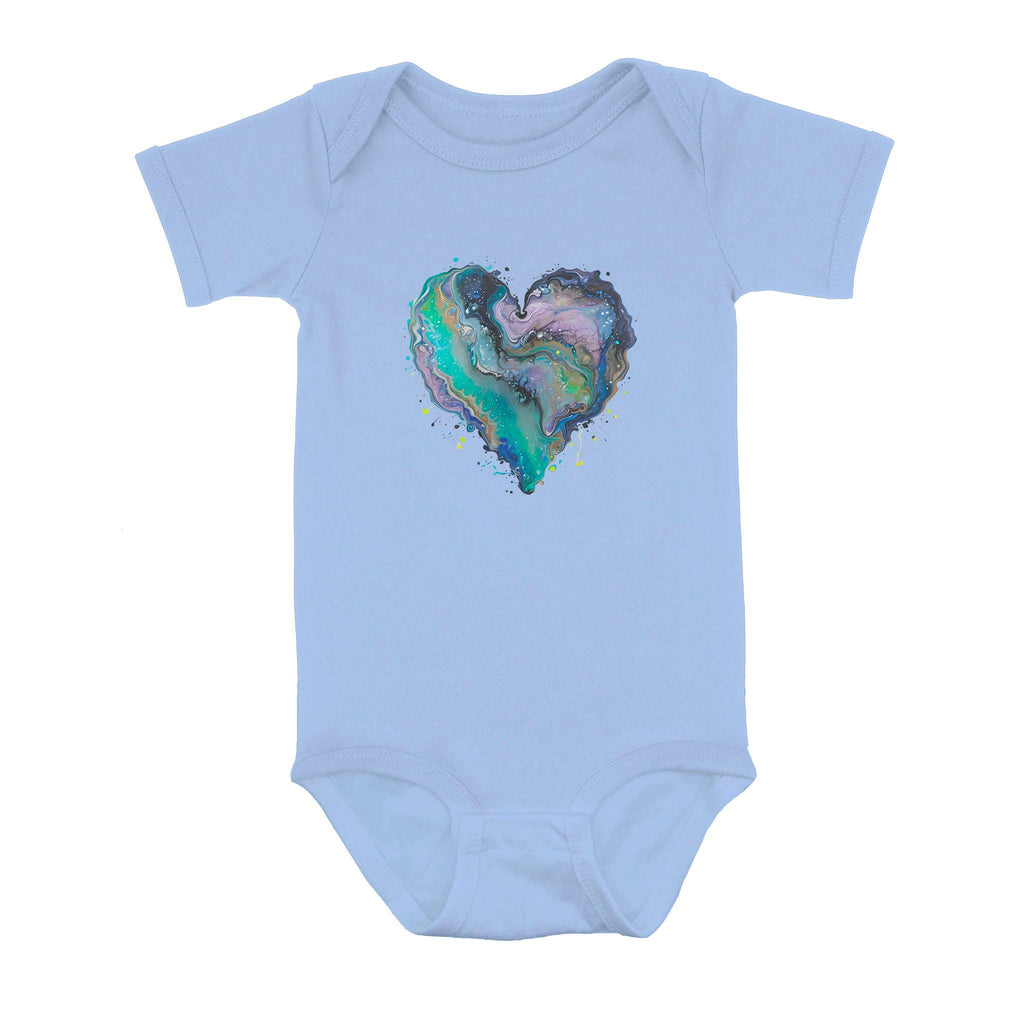 Fluid Art Heart (1) - Baby Onesie