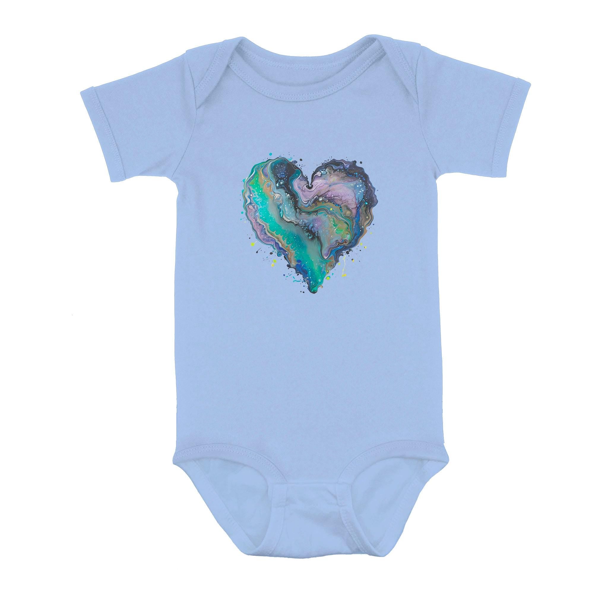 Fluid Art Heart (1) - Baby Onesie