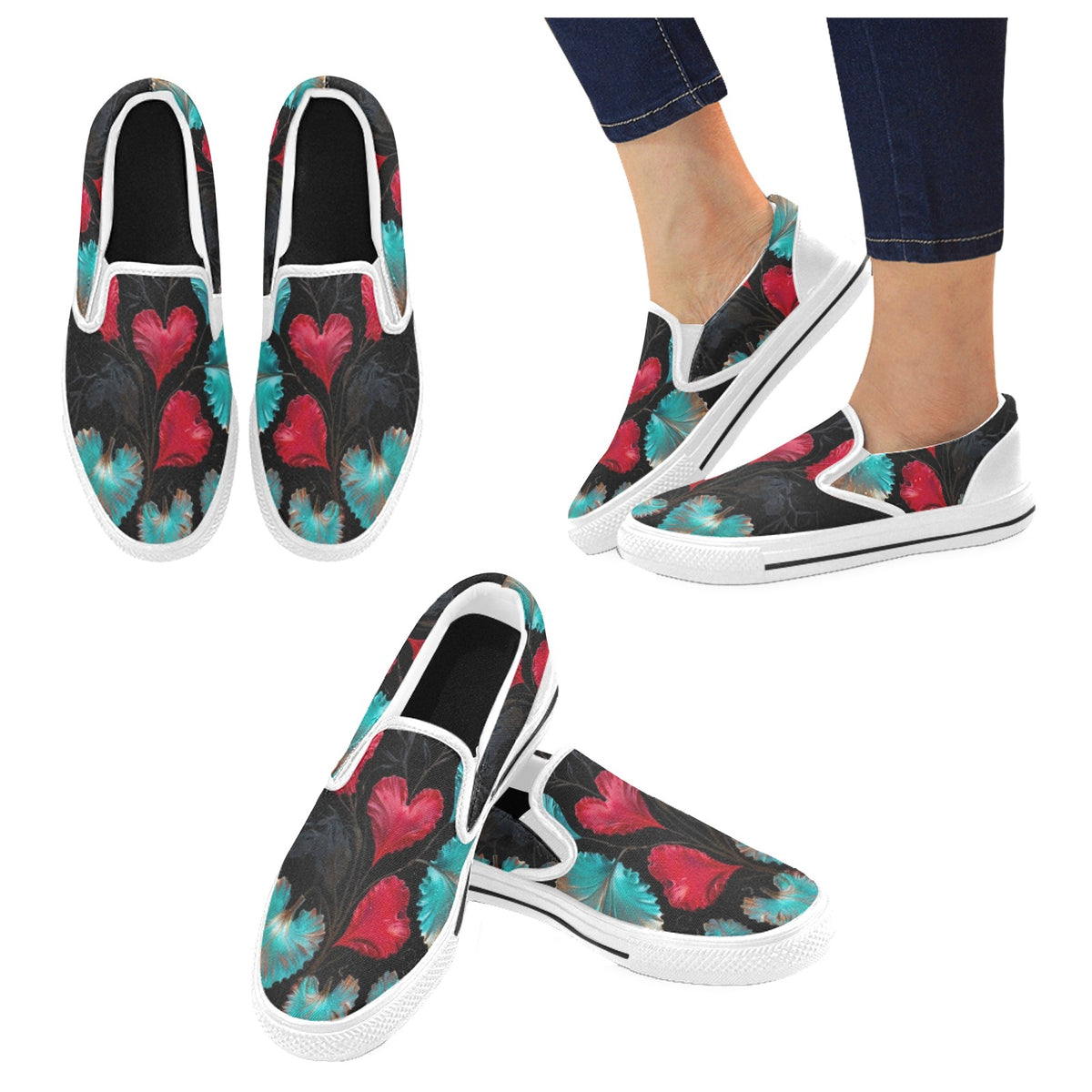 Hearts Grow Fonder - Men's Slip-On Canvas Shoes