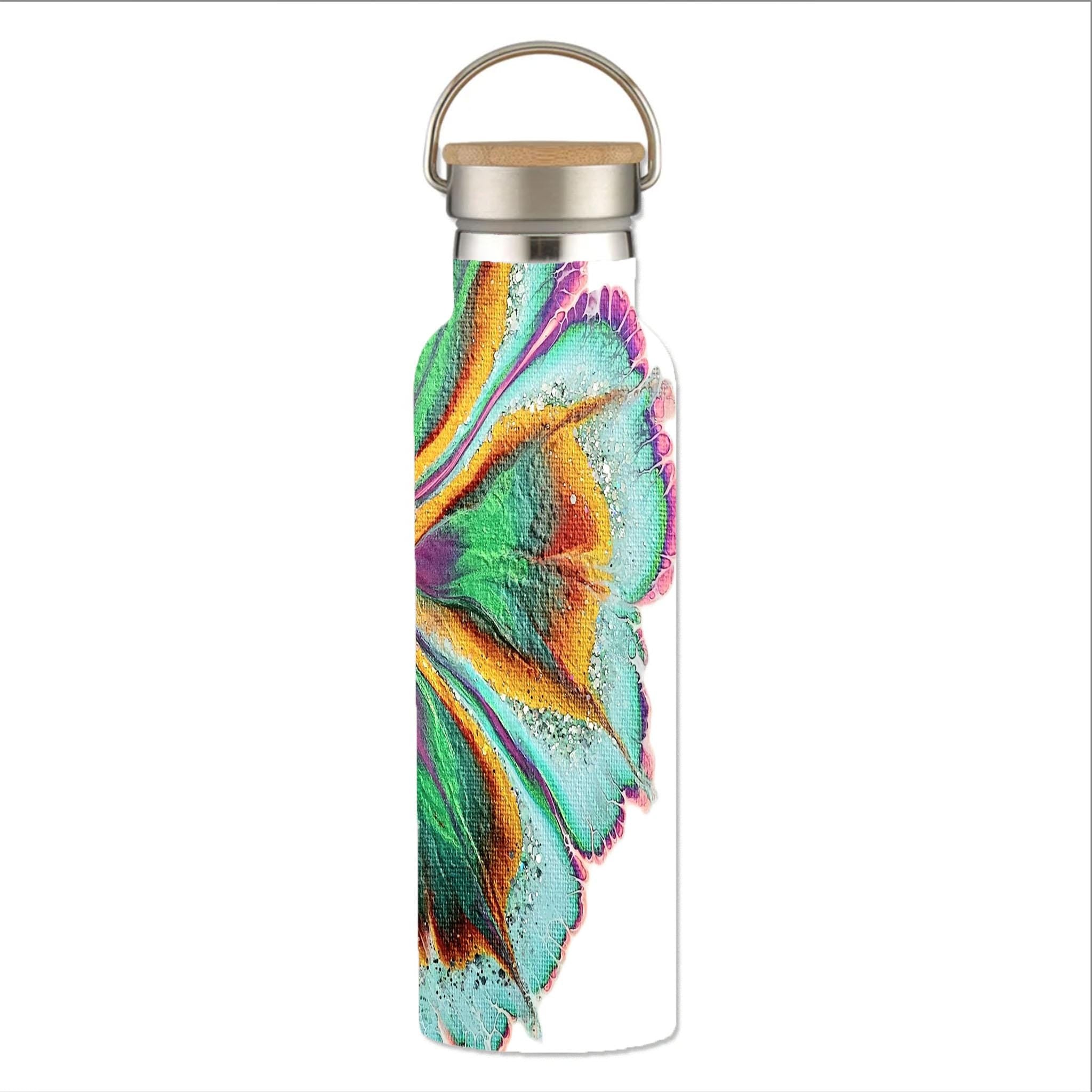 Fairy Flower - Stainless Steel Water Bottle with Bamboo Lid