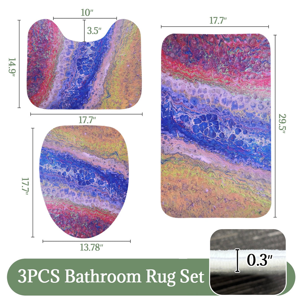 Tie Dye Delight 3-Piece Bathroom Rug Set