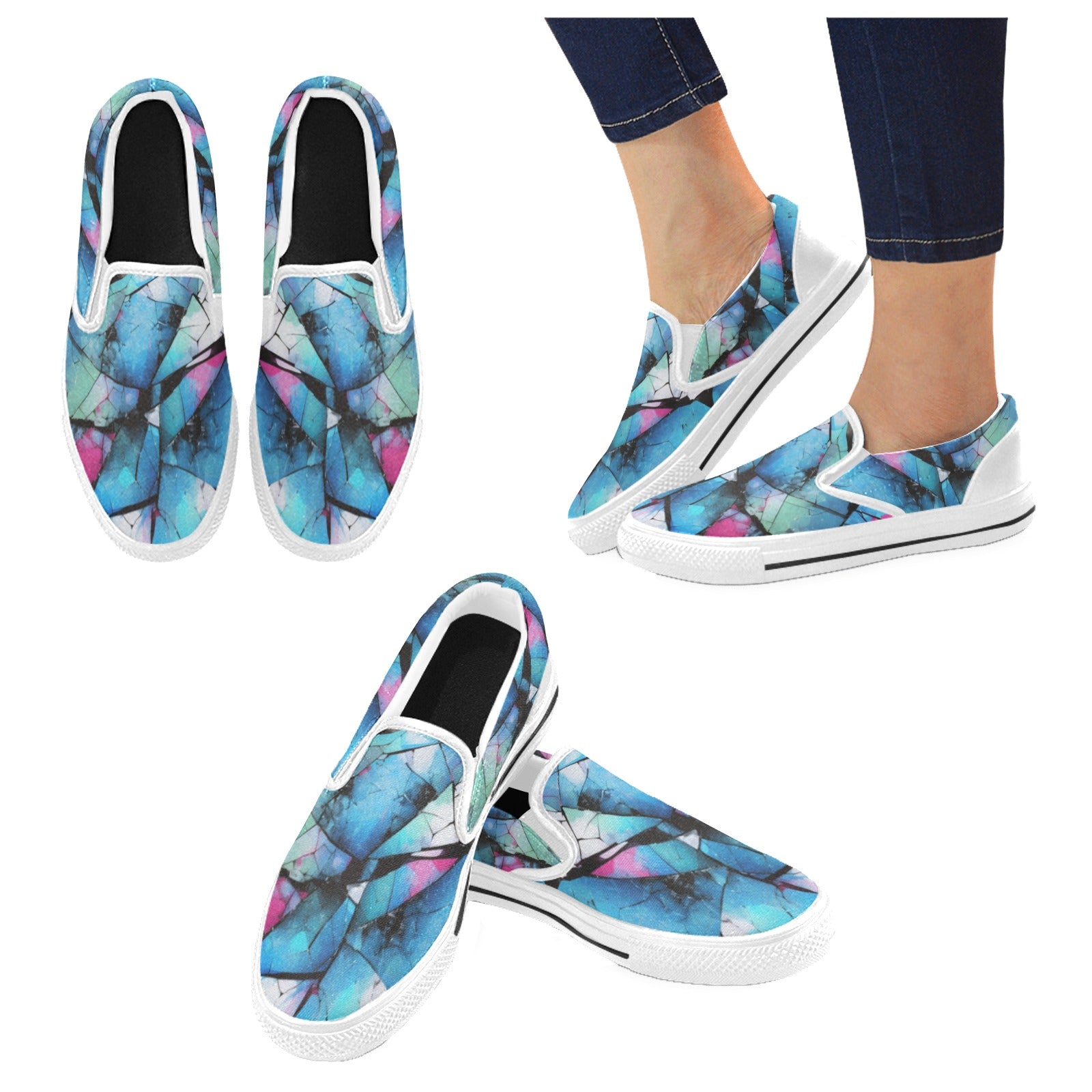 Mystical Mosaic - Men's Slip-On Canvas Shoes