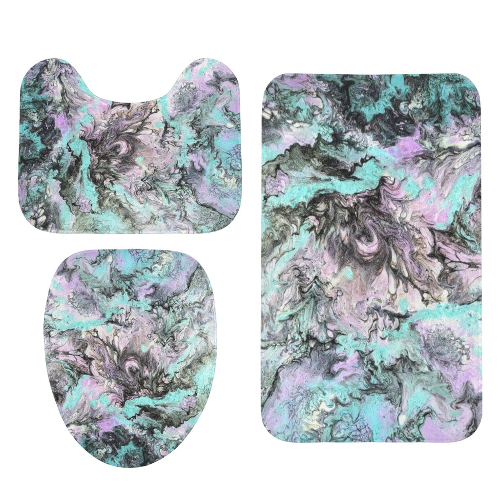 Turquoise Splash 3-Piece Bathroom Rug Set