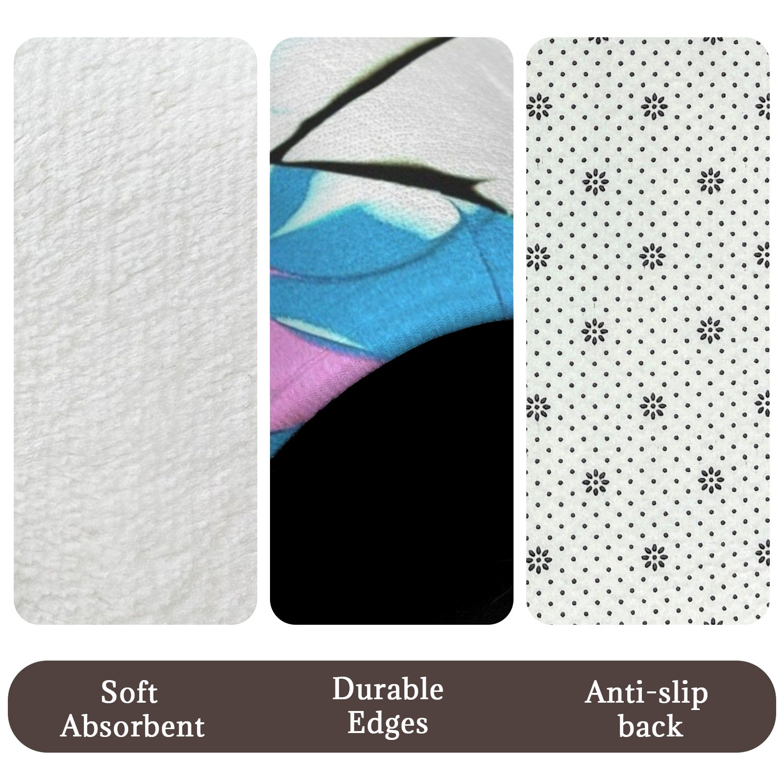Glow Party 3-Piece Bathroom Rug Set