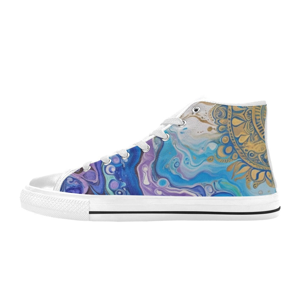 Mandala Sun - Women's Classic High-Top Canvas Shoes