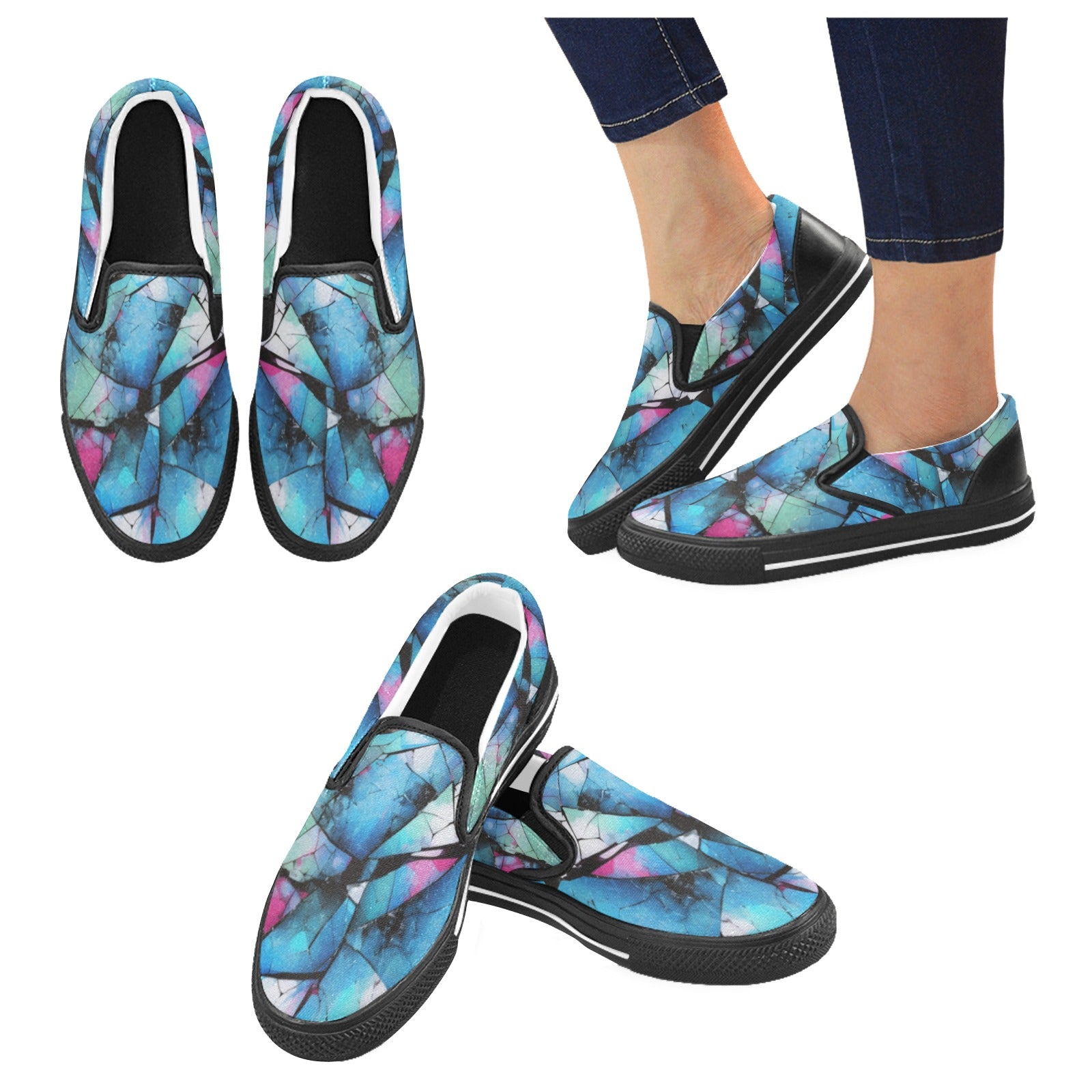 Mystical Mosaic - Men's Slip-On Canvas Shoes