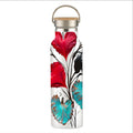Hearts Grow Fonder - Stainless Steel Water Bottle with Bamboo Lid