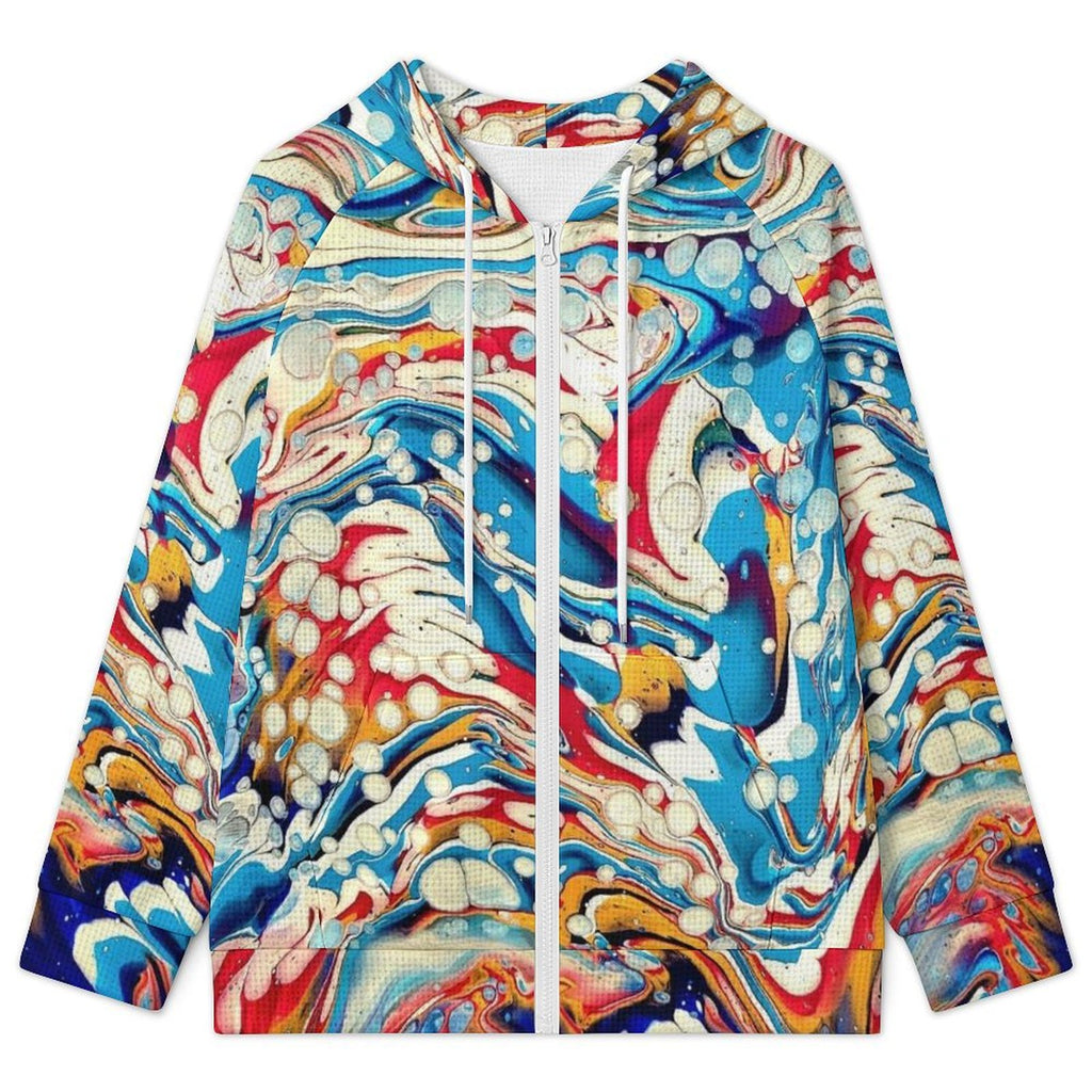 Color Me Happy - Women's Full-zip Hoodie with Drawstring