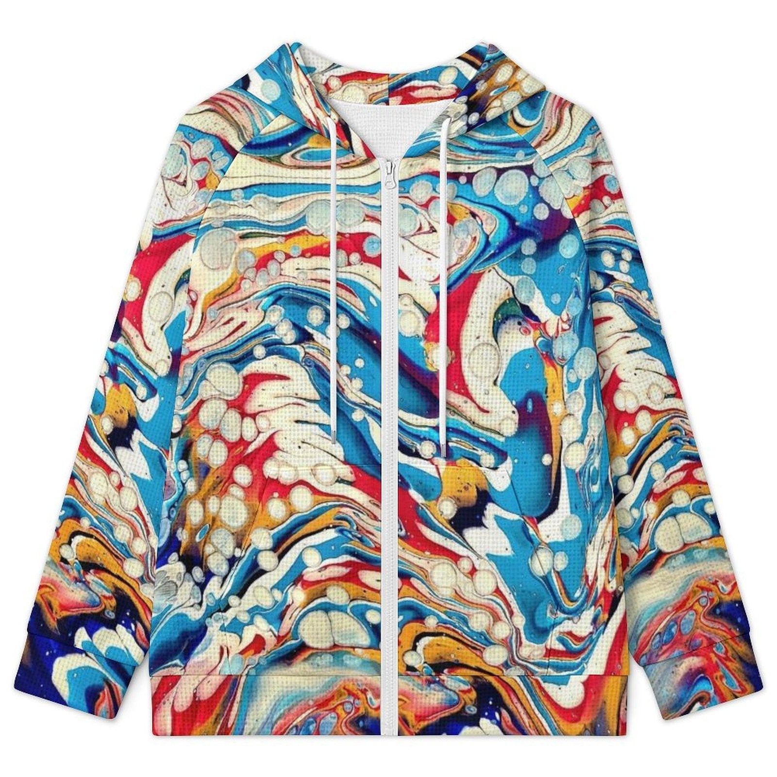 Color Me Happy - Women's Full-zip Hoodie with Drawstring