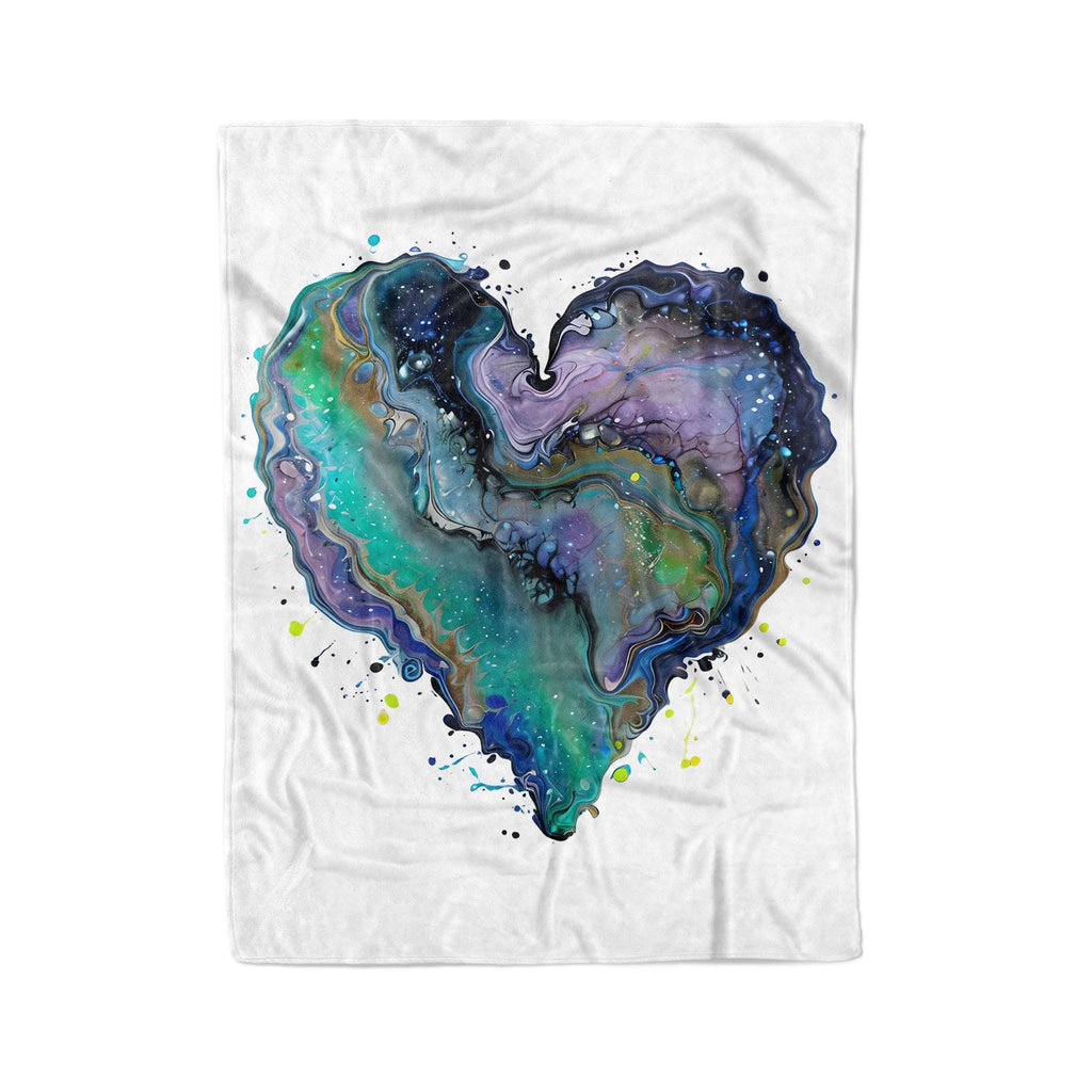 Fluid Art Heart (1) - Fleece Blanket