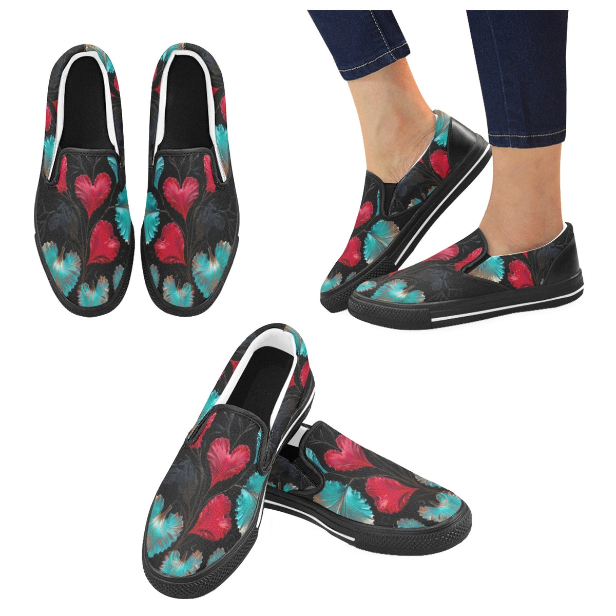Hearts Grow Fonder - Men's Slip-On Canvas Shoes