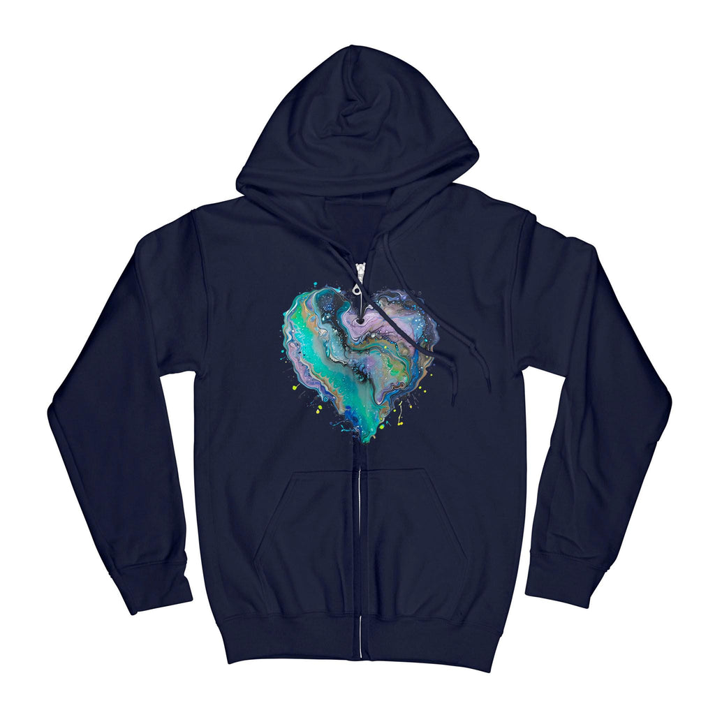 Fluid Art Heart (1) - Unisex Standard Zip Hoodie (Dtfx)