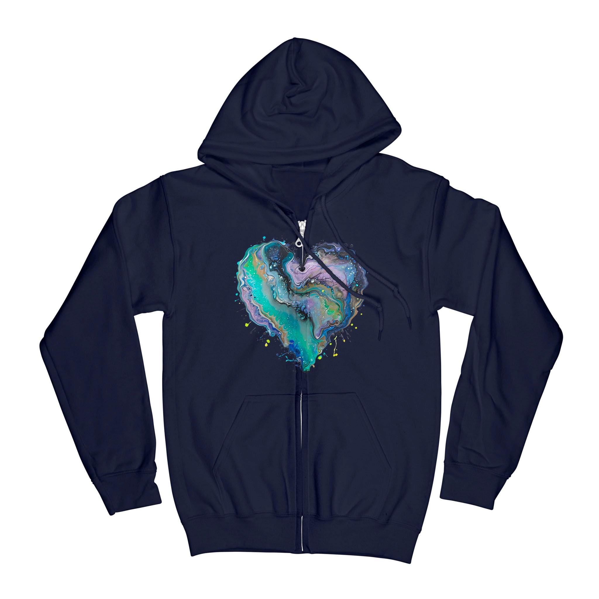 Fluid Art Heart (1) - Unisex Standard Zip Hoodie (Dtfx)