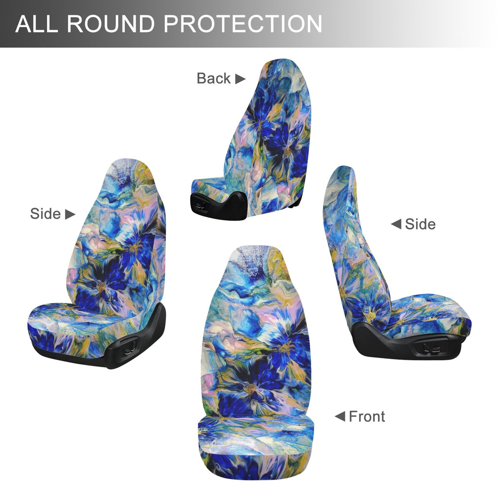 Royal Blue Garden Car Seat Covers (Set of 2)