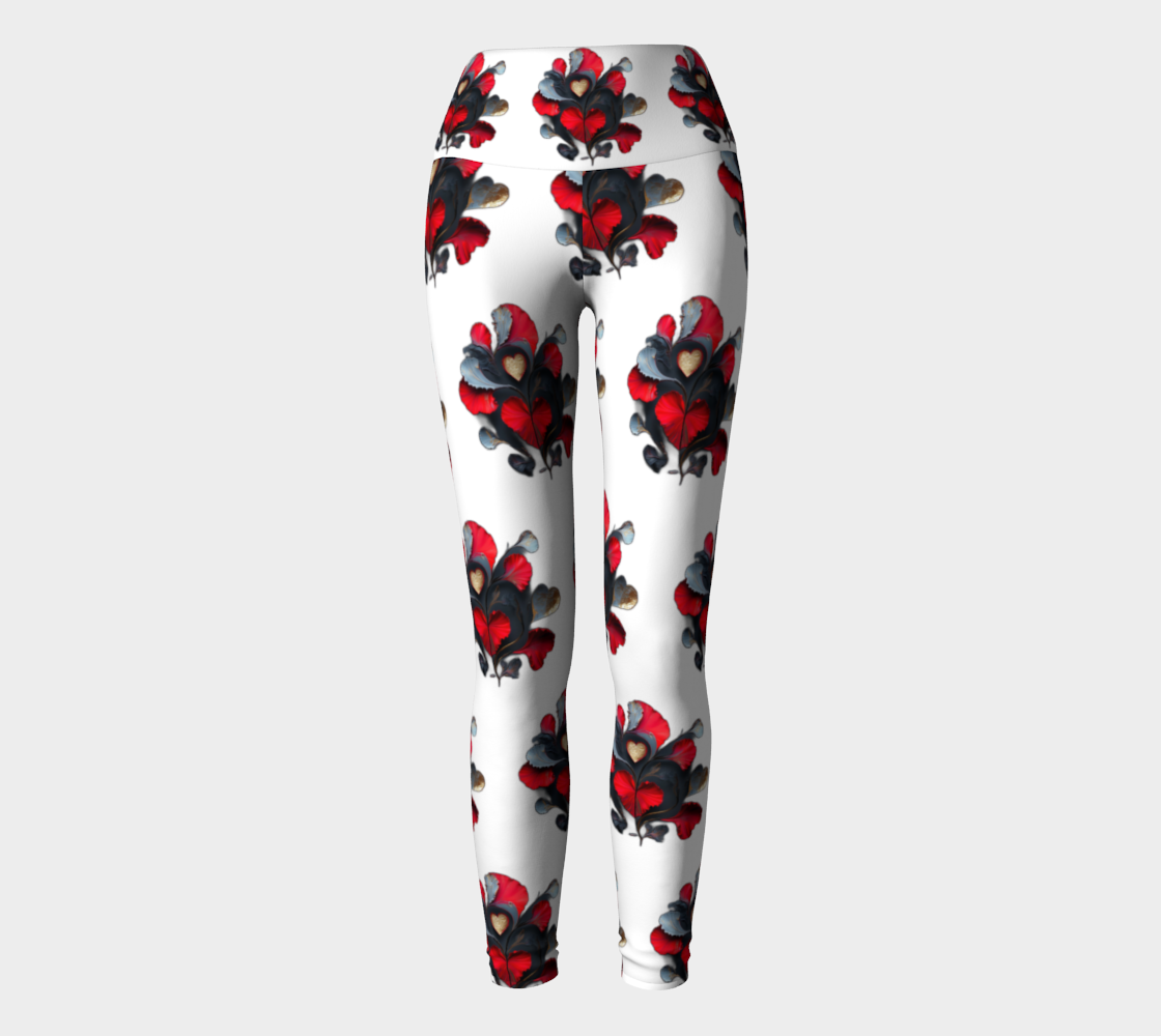 Vibrant Abstract Heart - Yoga Leggings