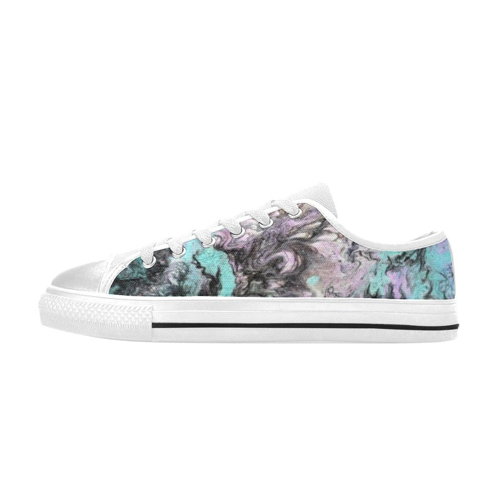 Turquoise Splash - Men's Classic Canvas Shoes