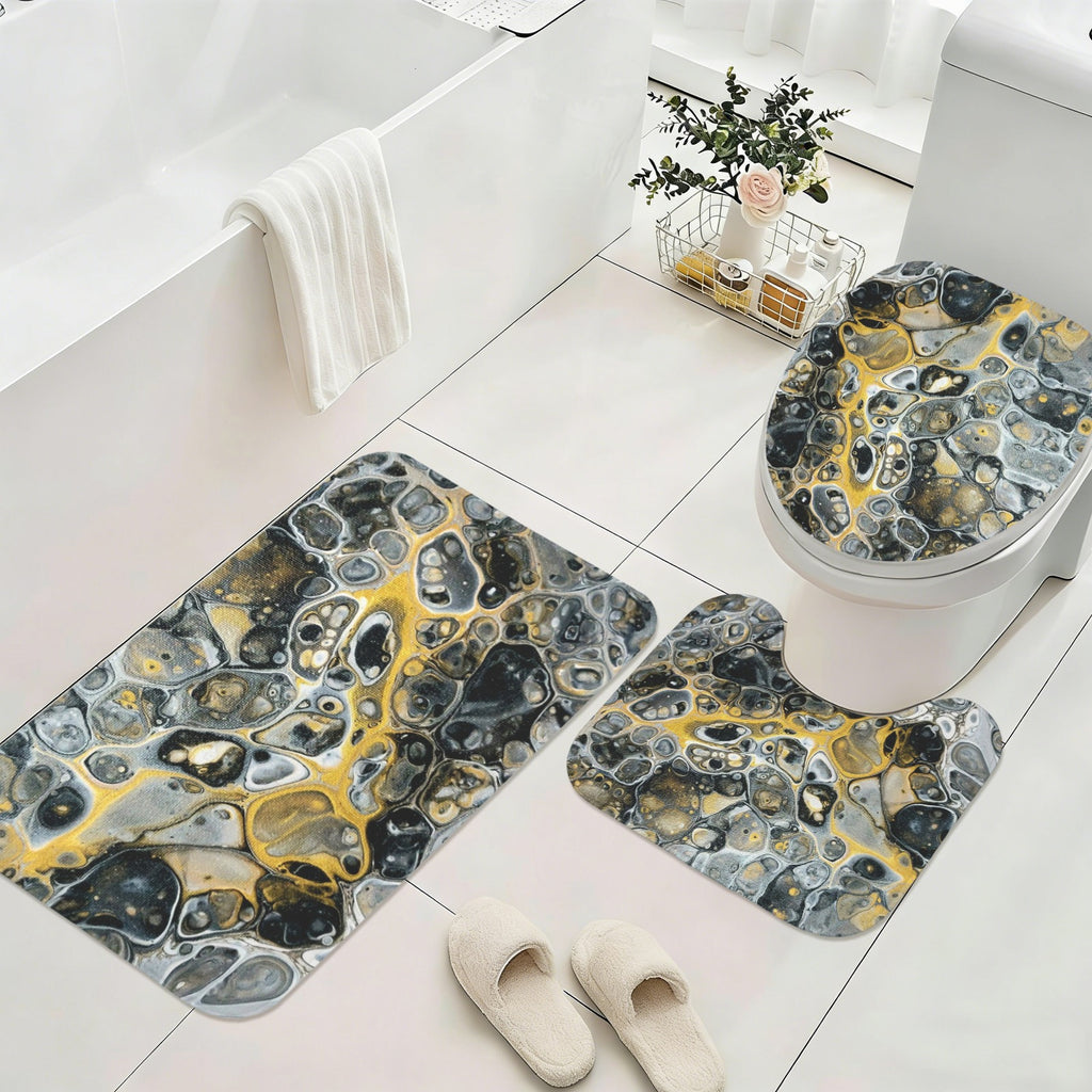 Stone Art 3-Piece Bathroom Rug Set
