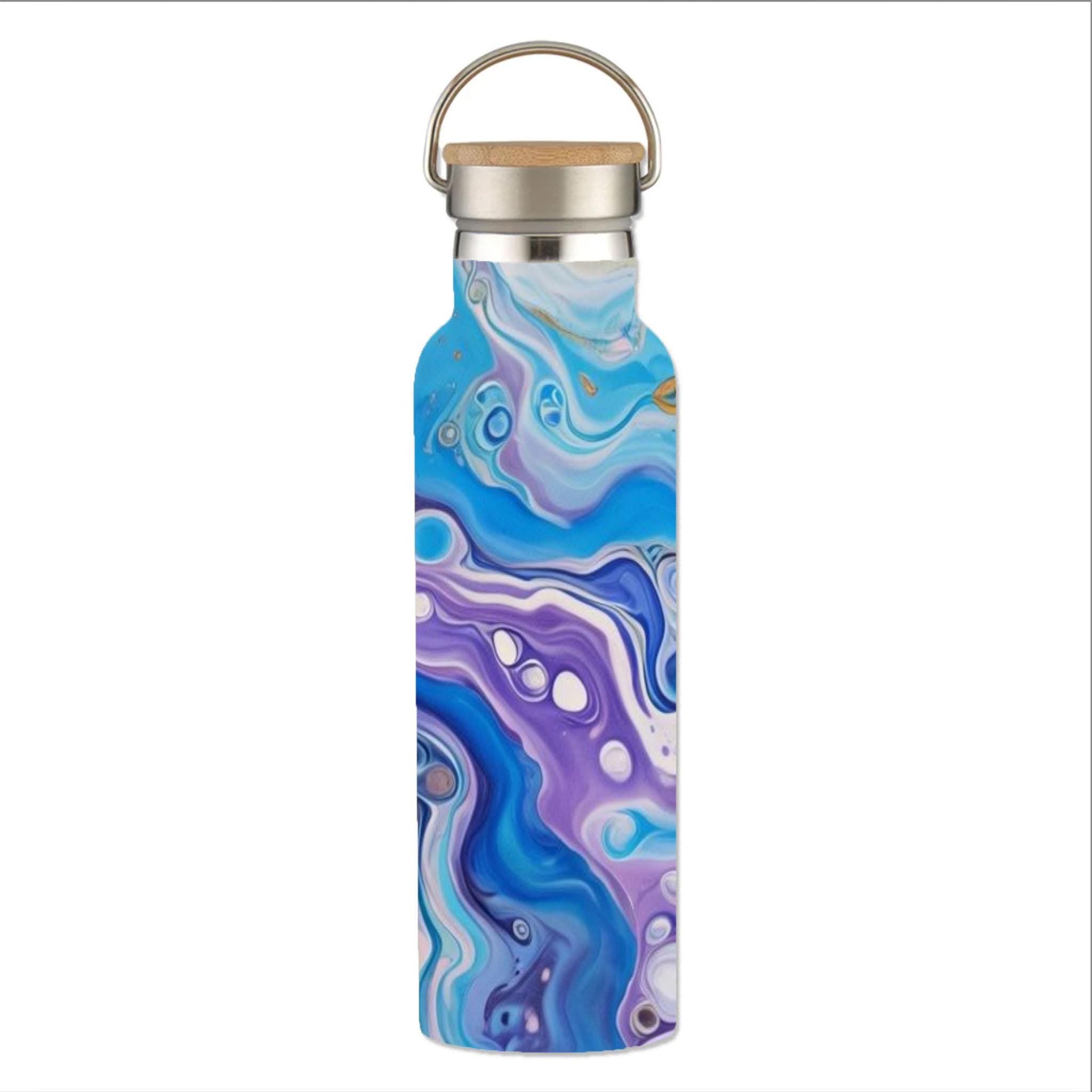 Mandala Sun - Stainless Steel Water Bottle with Bamboo Lid