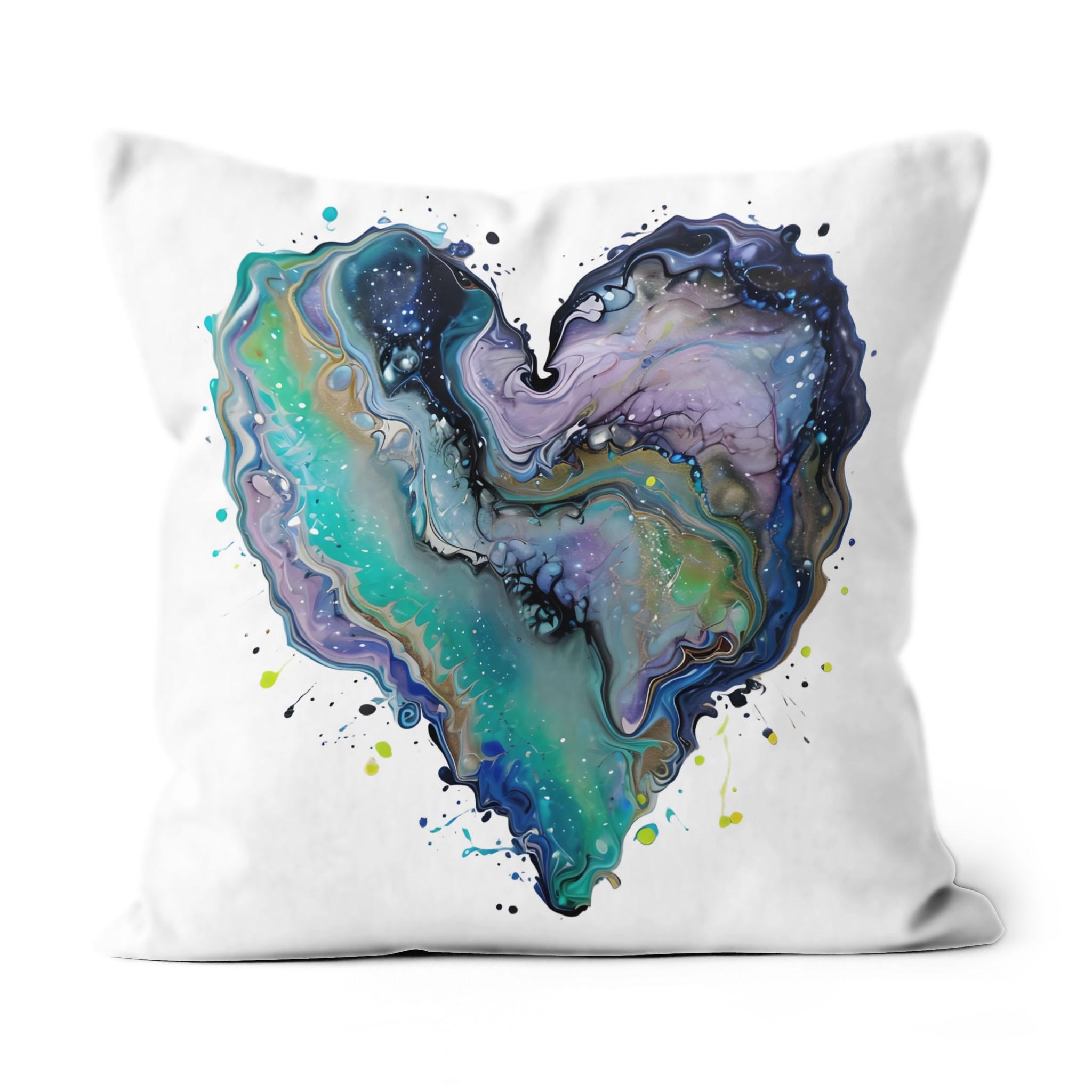 Fluid Art Heart (1) - All-over Print Suede Throw Pillow