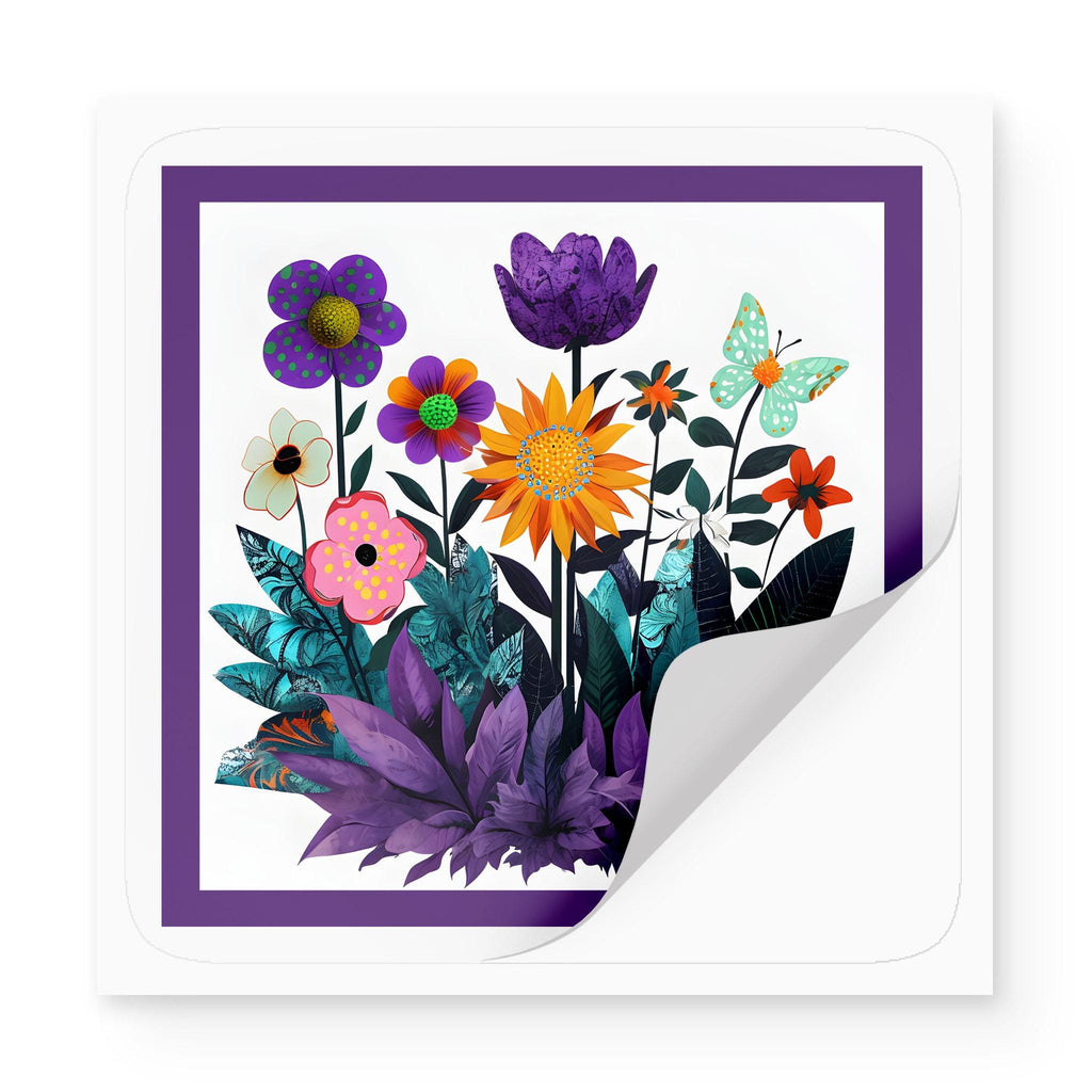 Abstract Purple Garden - Stickers