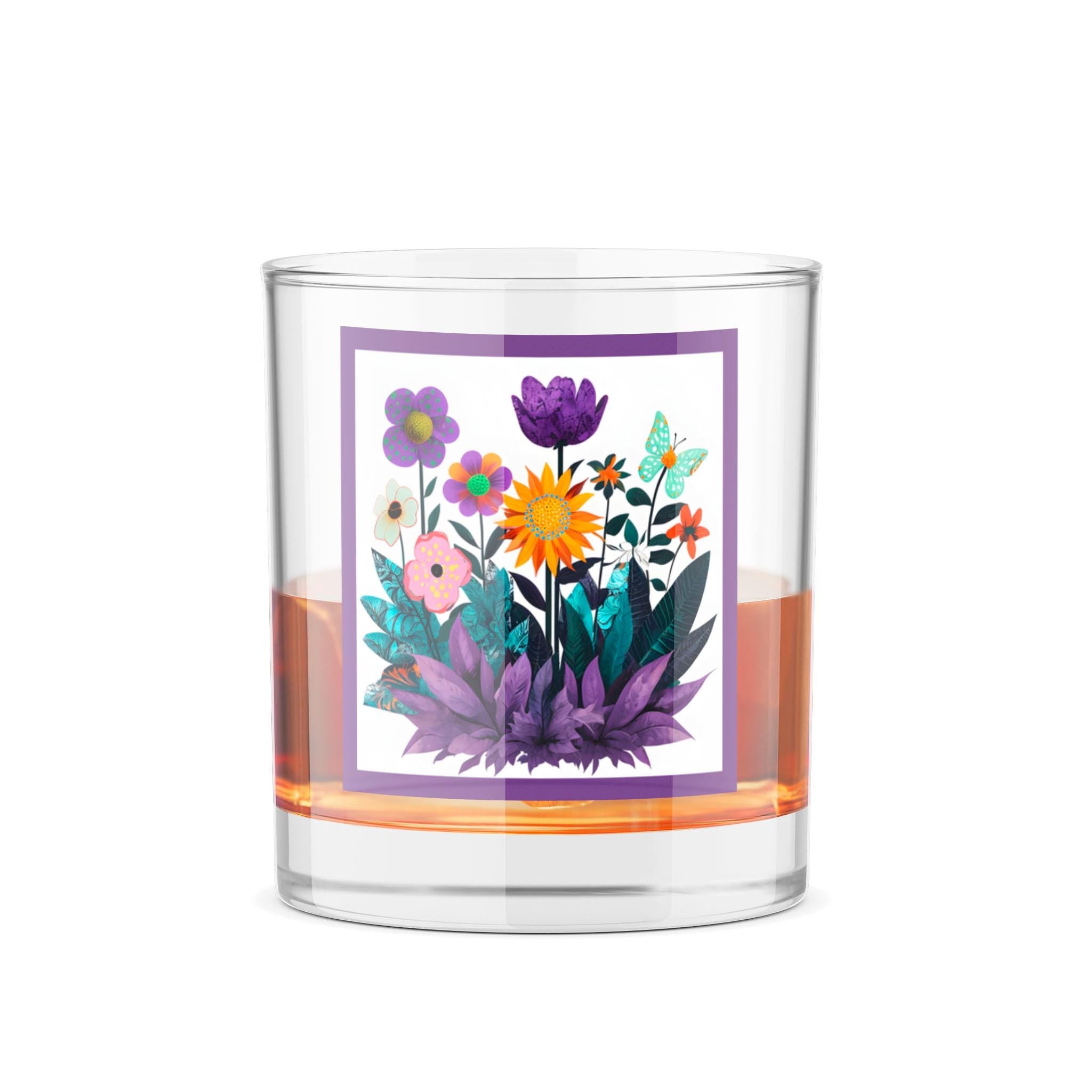 Abstract Purple Garden - Whiskey Glass
