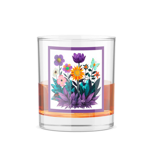 Abstract Purple Garden - Whiskey Glass