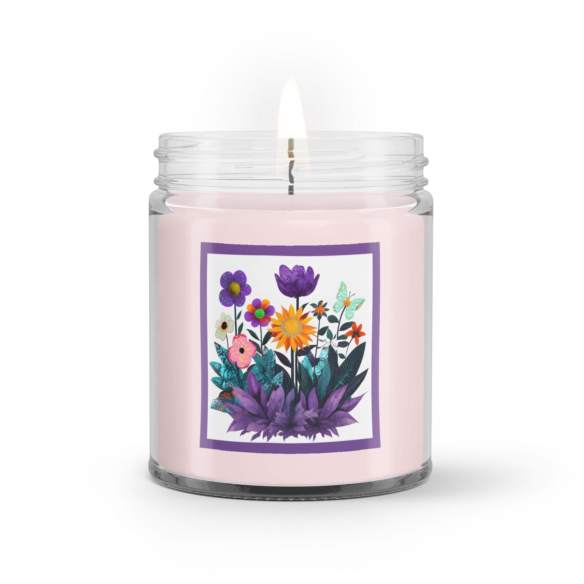 Abstract Purple Garden - Soy Wax Candle