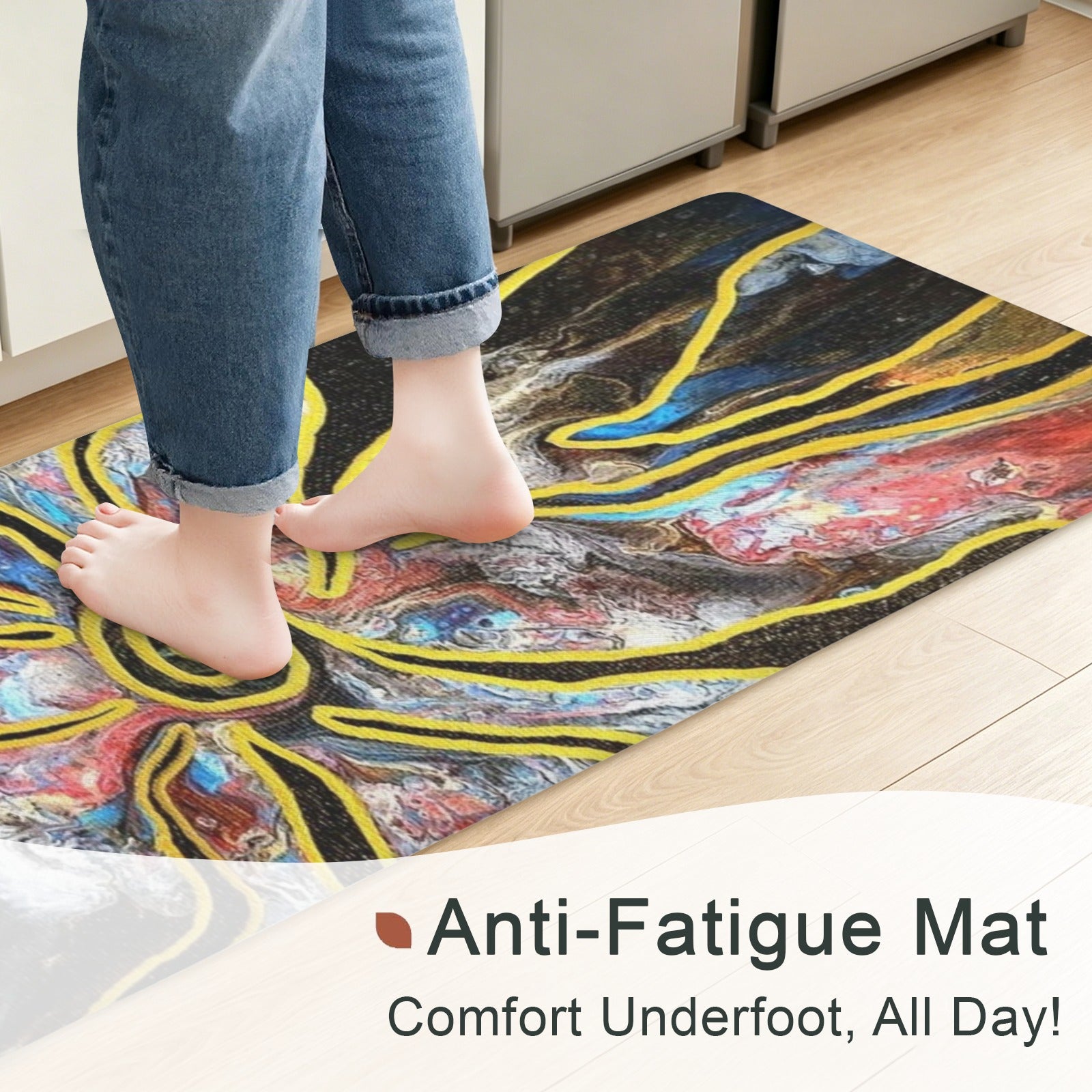 Pieces of Me PVC Anti-Fatigue Kitchen Mat 71x24inch