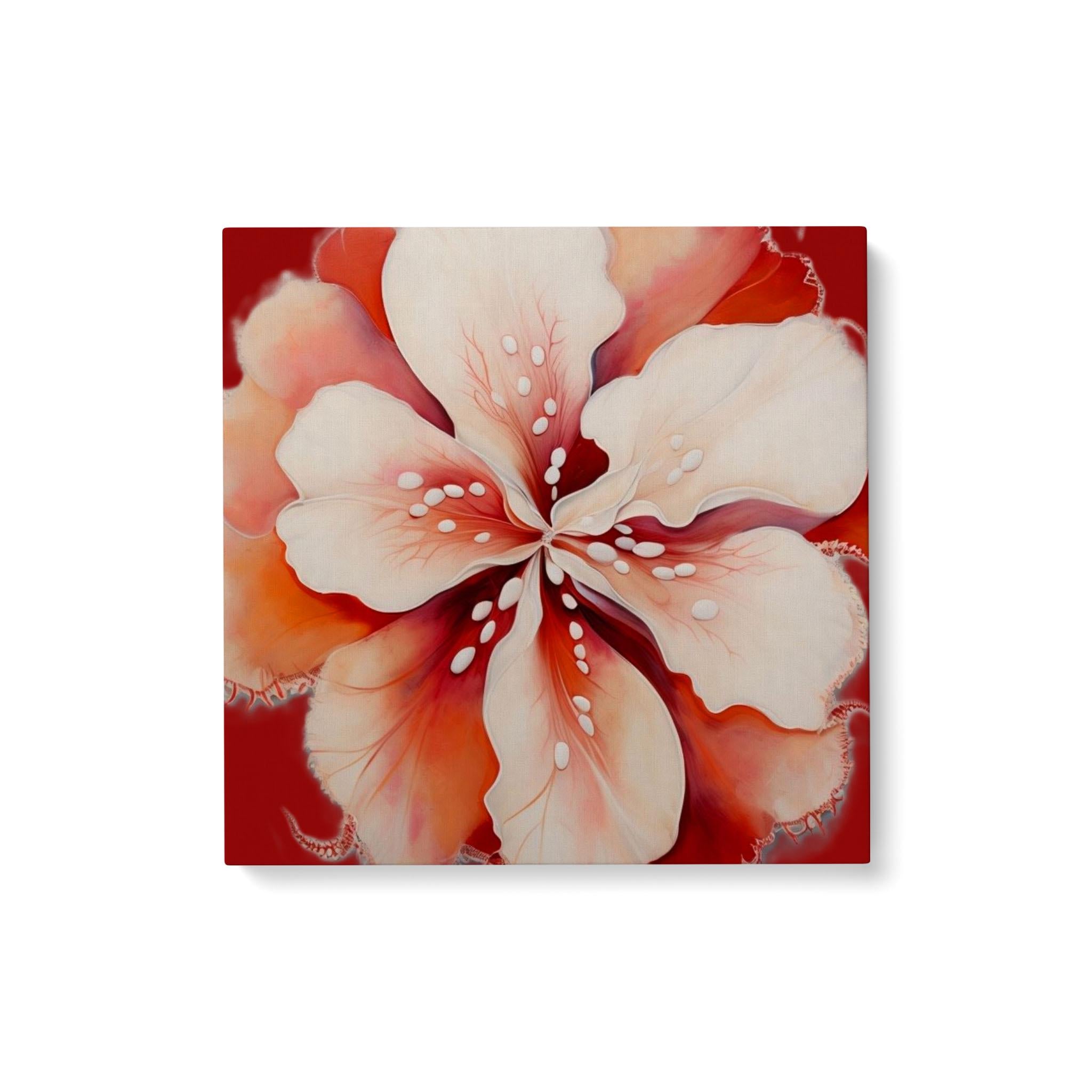 Tropical Red Floral - Push Pin Canvas Map
