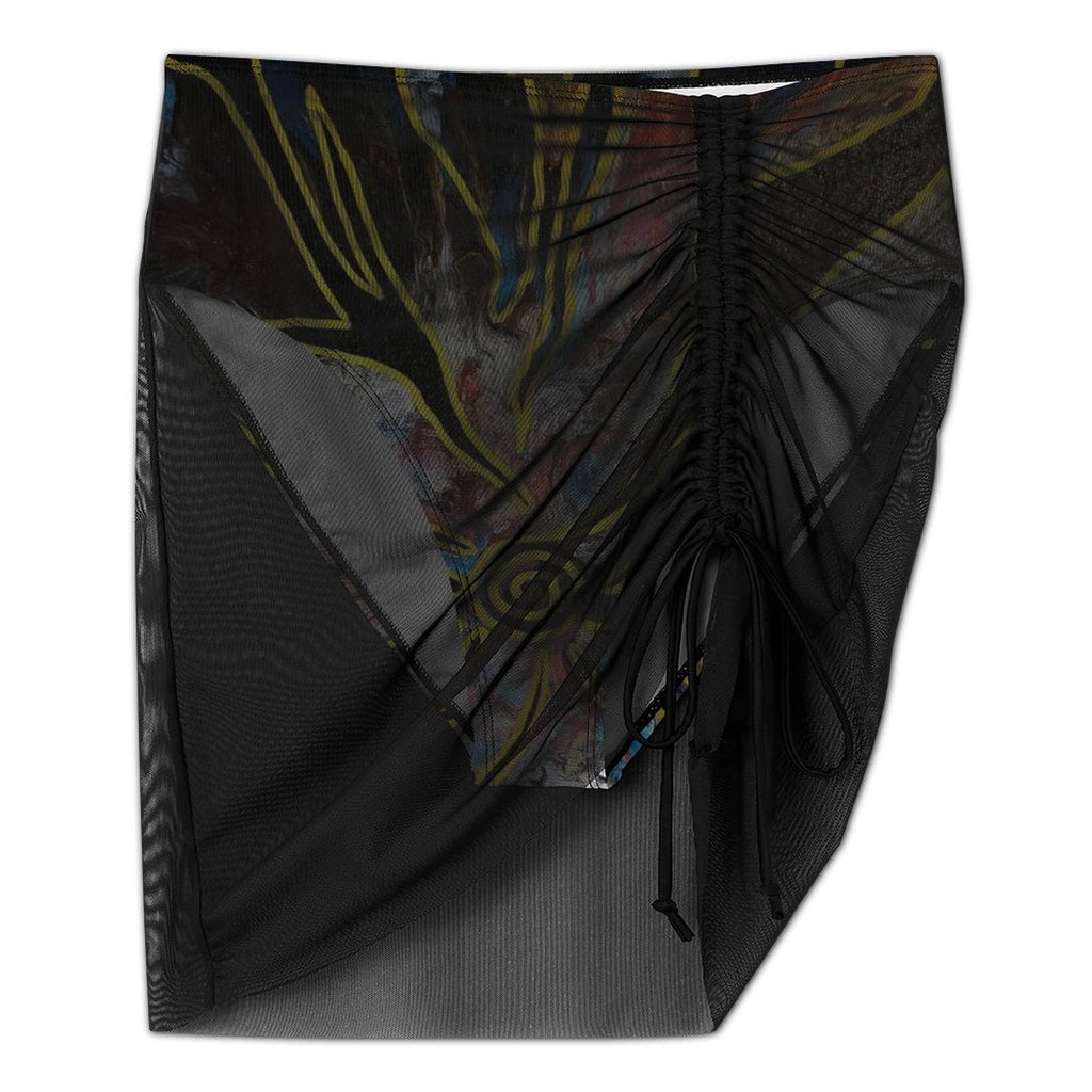 Pieces of Me - Design Women's Mesh Drawstring Skirt and Swimsuit Set