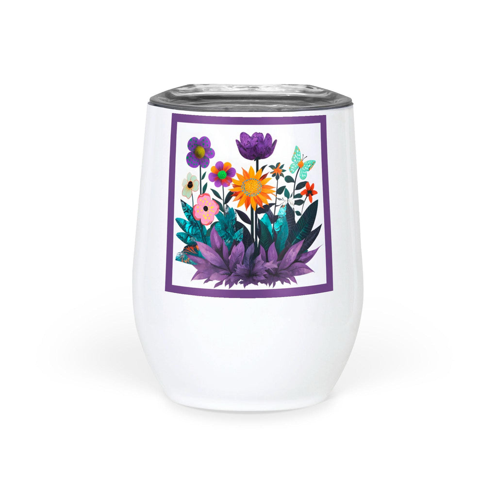 Abstract Purple Garden - Wine Tumbler