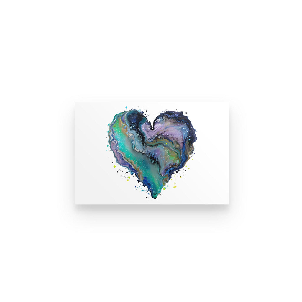 Fluid Art Heart Poster – Modern Home Decor