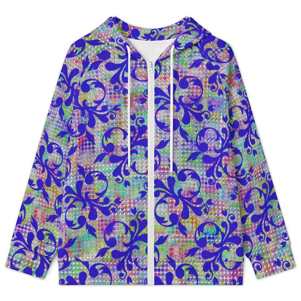 Fancy Filigree - Women's Full-zip Hoodie with Drawstring