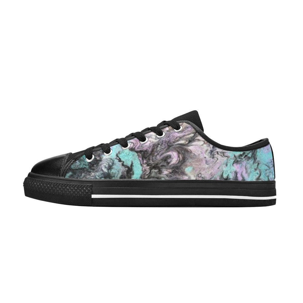 Turquoise Splash - Men's Classic Canvas Shoes