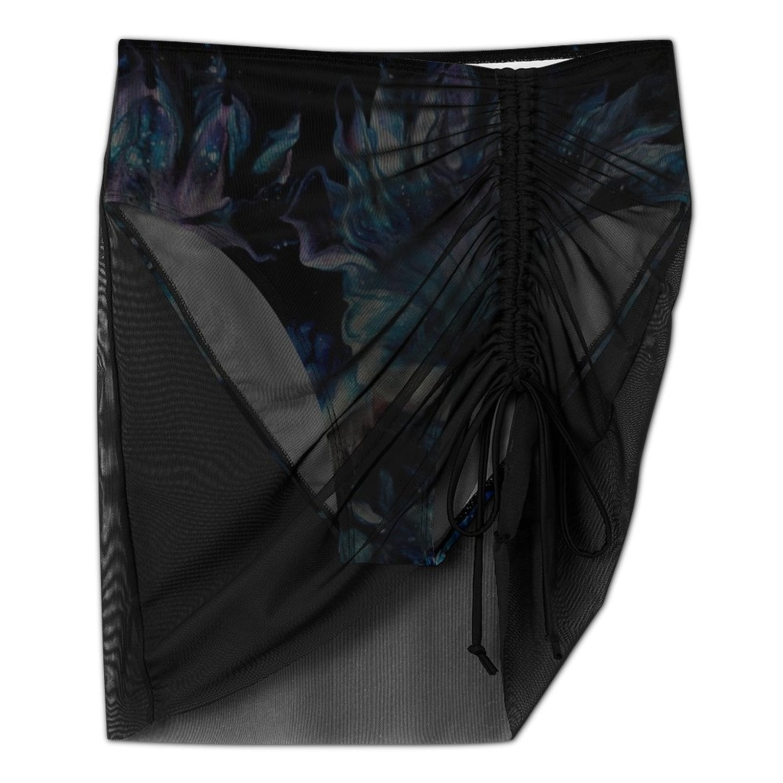 Teal Delight - Design Women's Mesh Drawstring Skirt and Swimsuit Set