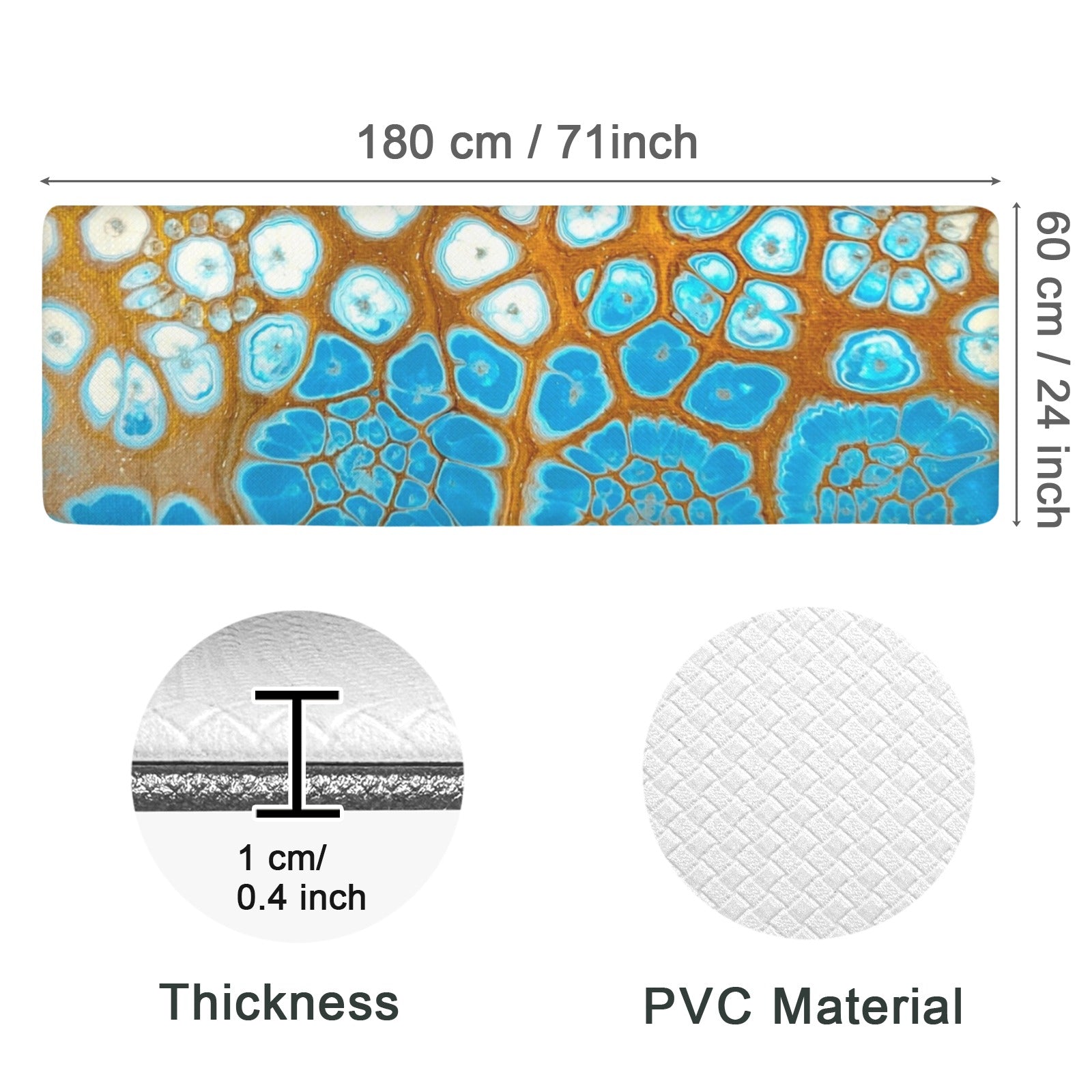 Maui Vibes PVC Anti-Fatigue Kitchen Mat 71x24inch