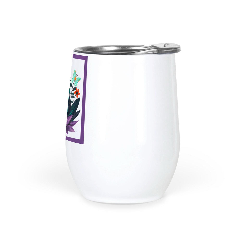 Abstract Purple Garden - Wine Tumbler
