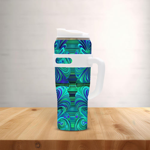 Dreamy Spirals - 40oz Stainless Steel Tumbler with Handle