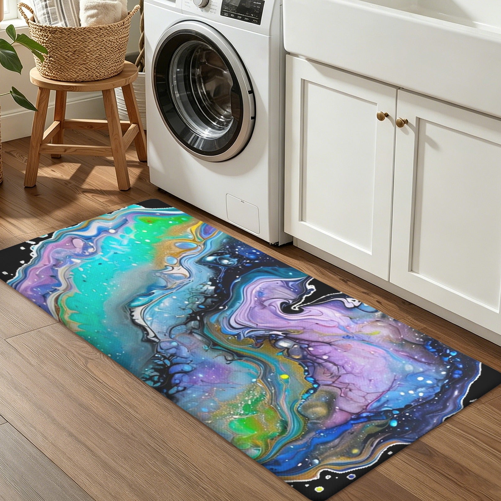 Fluid Art Heart PVC Anti-Fatigue Kitchen Mat 48x24inch