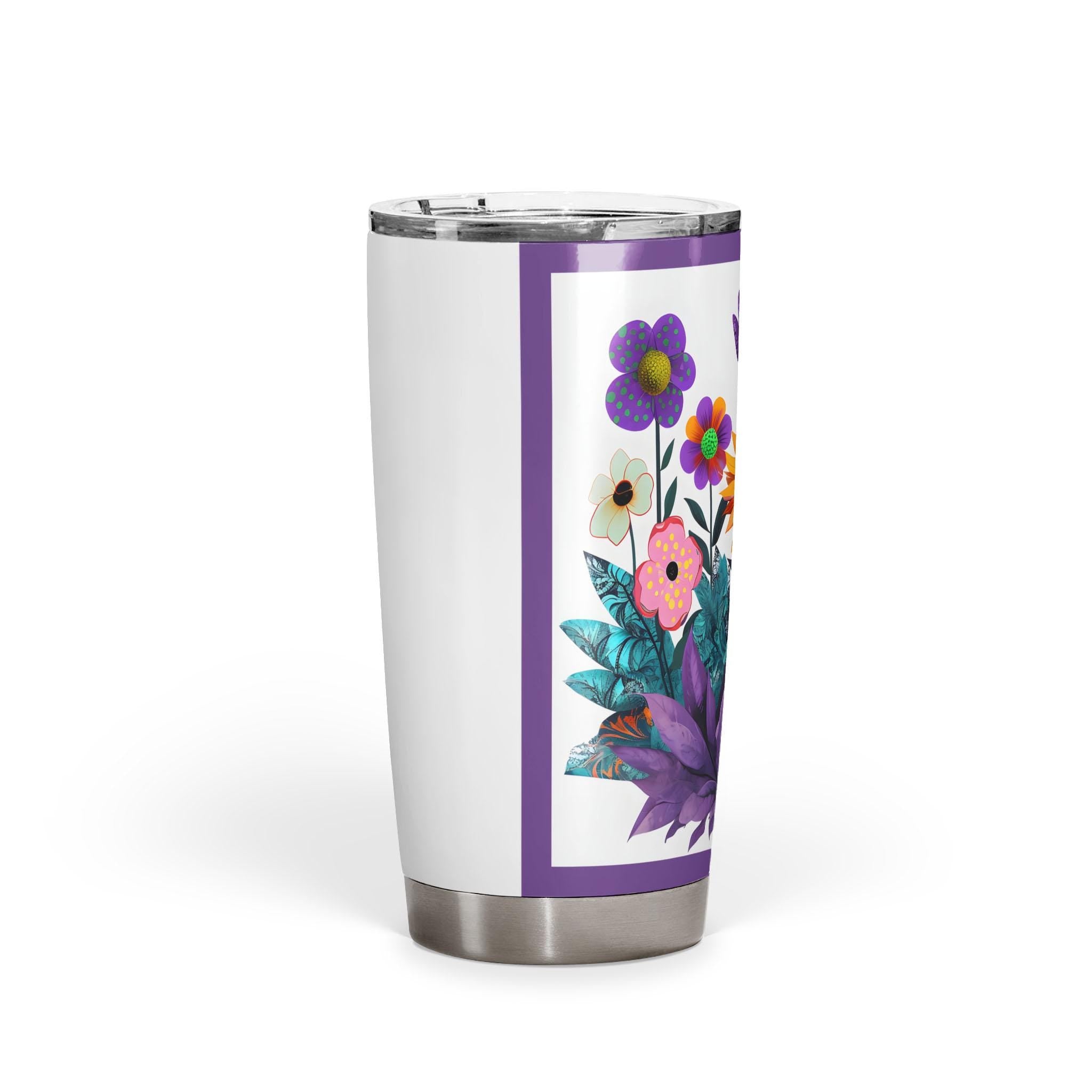 Abstract Purple Garden - 20oz Fat Tumbler