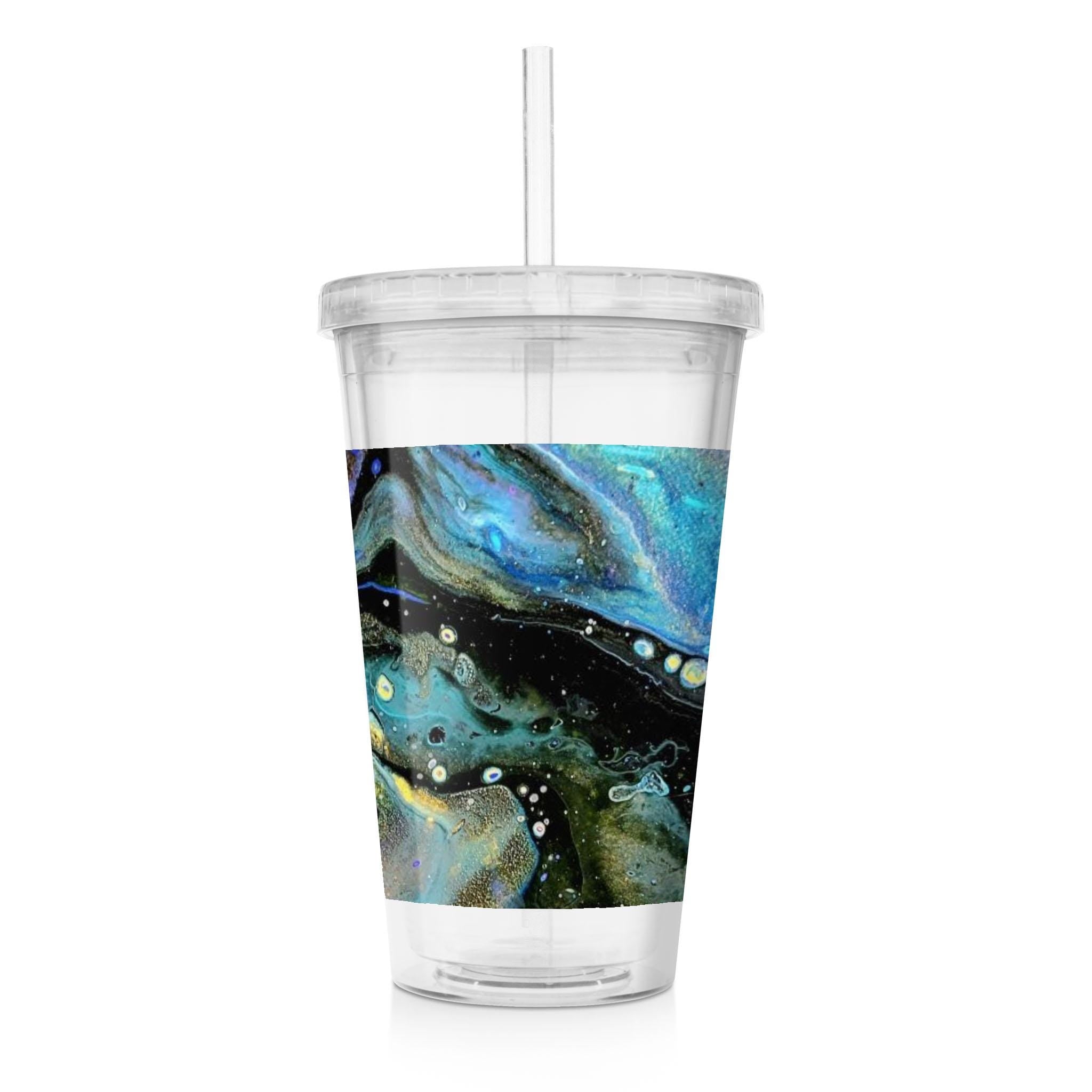 The Face - Clear Acrylic Tumbler w/Straw & Lid