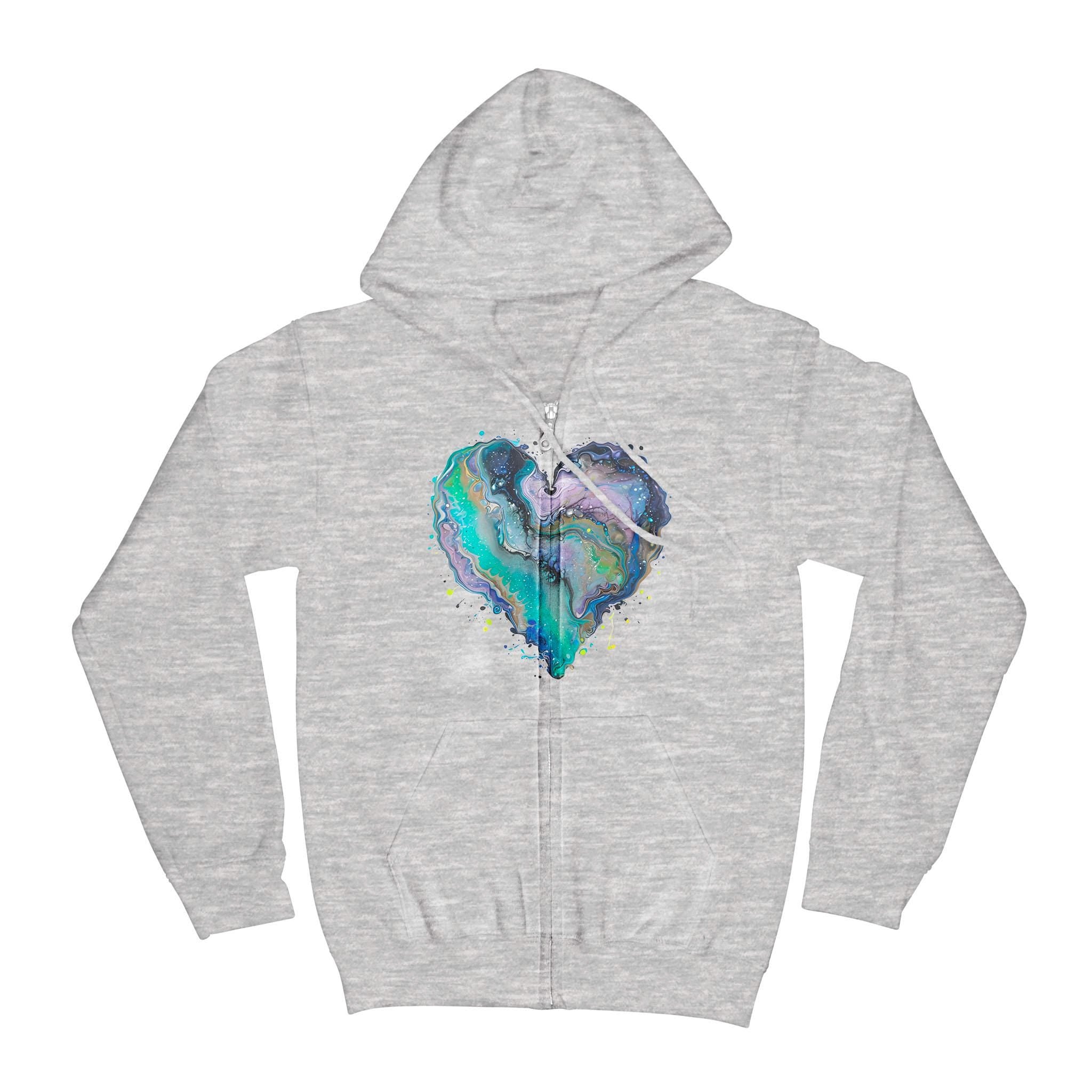 Fluid Art Heart (1) - Unisex Standard Zip Hoodie (Dtfx)